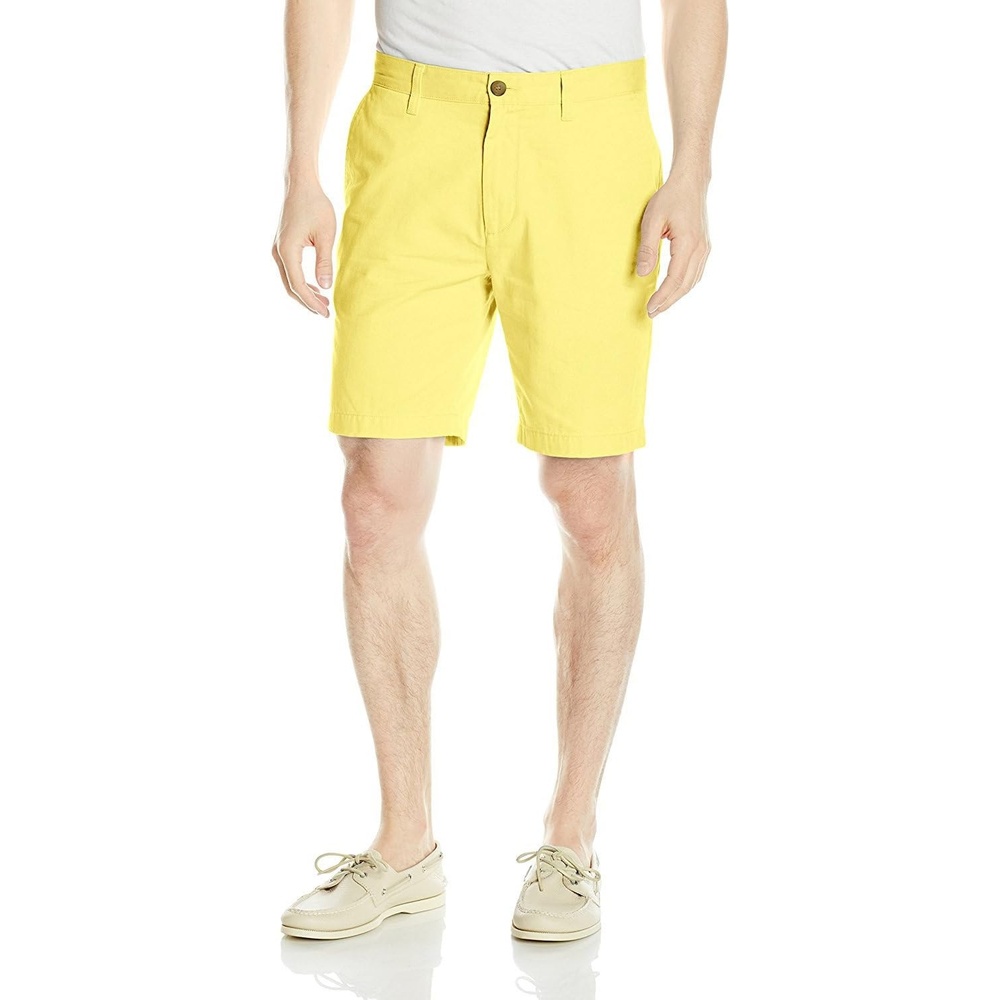 image:imageNautica Mens Cotton Twill Flat Front Chino ShortLemon Meringue