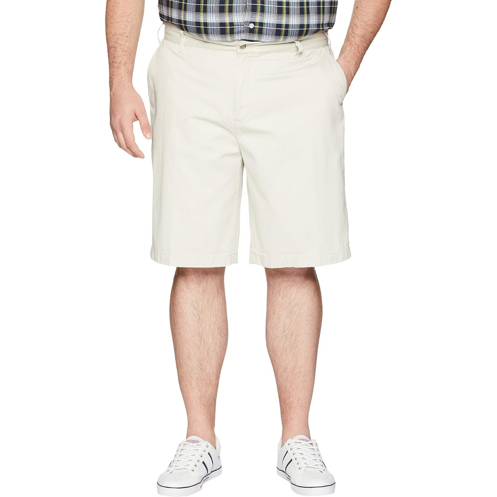 image:imageNautica Mens Cotton Twill Flat Front Chino ShortNautica Stone