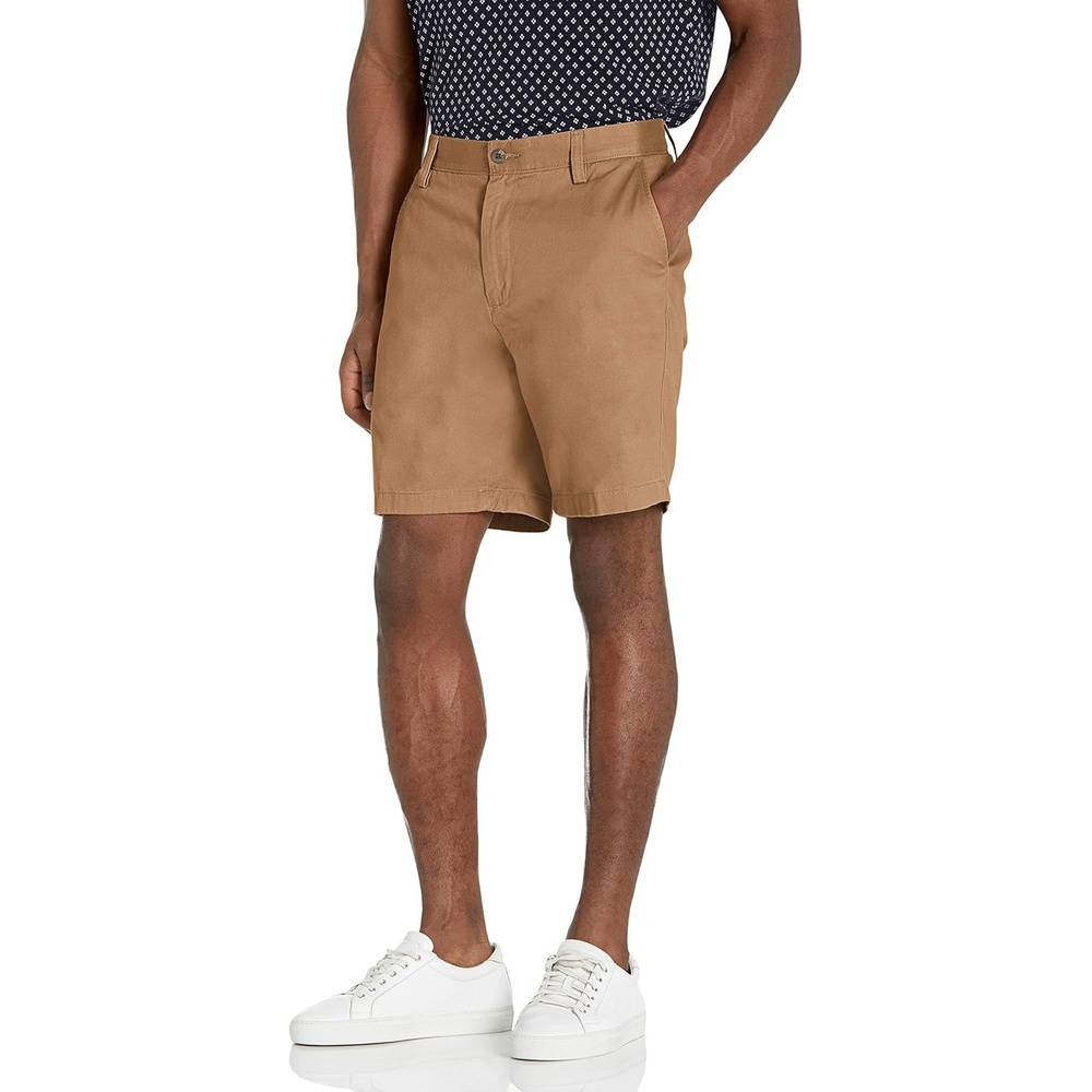 image:imageNautica Mens Cotton Twill Flat Front Chino ShortOyster Brown
