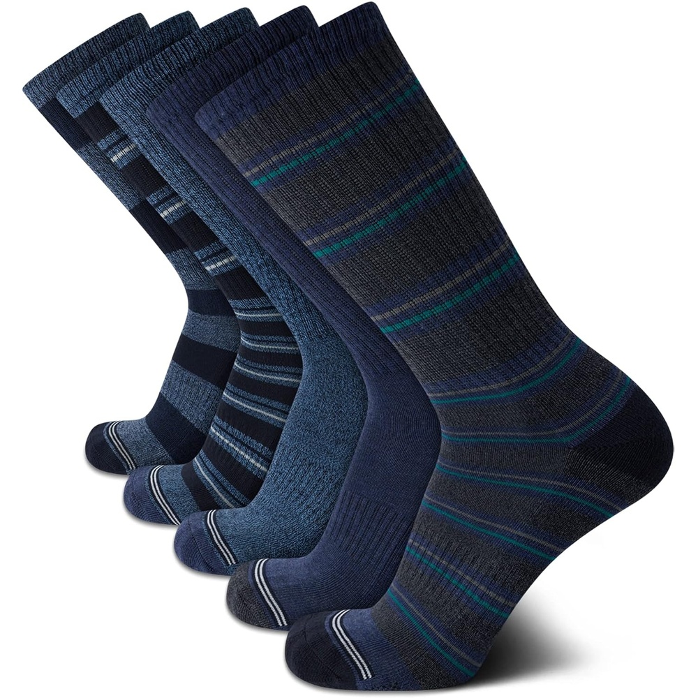 image:imageNautica Mens Crew Socks 5 Pack Breathable Moisture Wicking Cushioned Athletic Work and Dress Socks for Men Sizes 6125Assorted