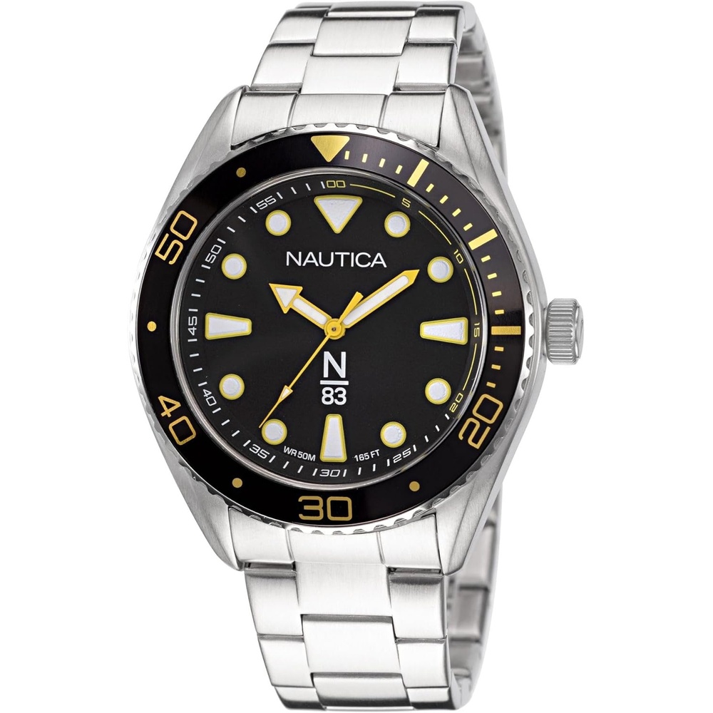 image:imageNautica Mens Finn World WatchSilverBlackSilver