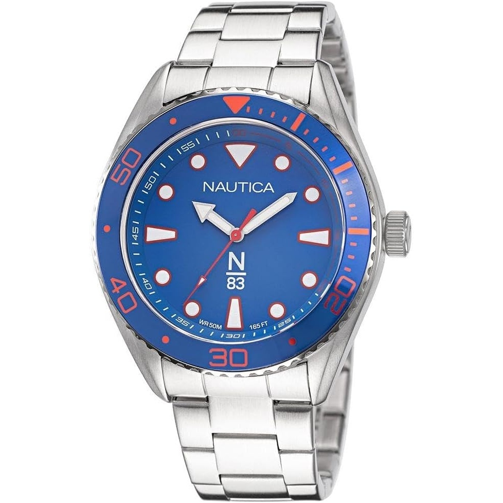 image:imageNautica Mens Finn World WatchSilverBlueSilver