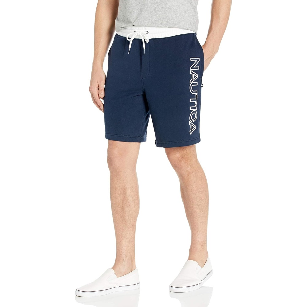 image:imageNautica Mens Fleece Knit Logo ShortsNavy
