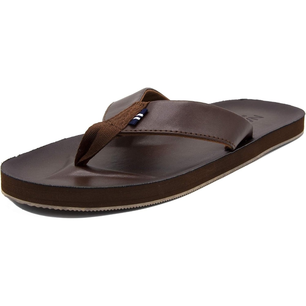 image:imageNautica Mens Flip Flop Beach Sandal Boat Slide Water SlippersBrownadain