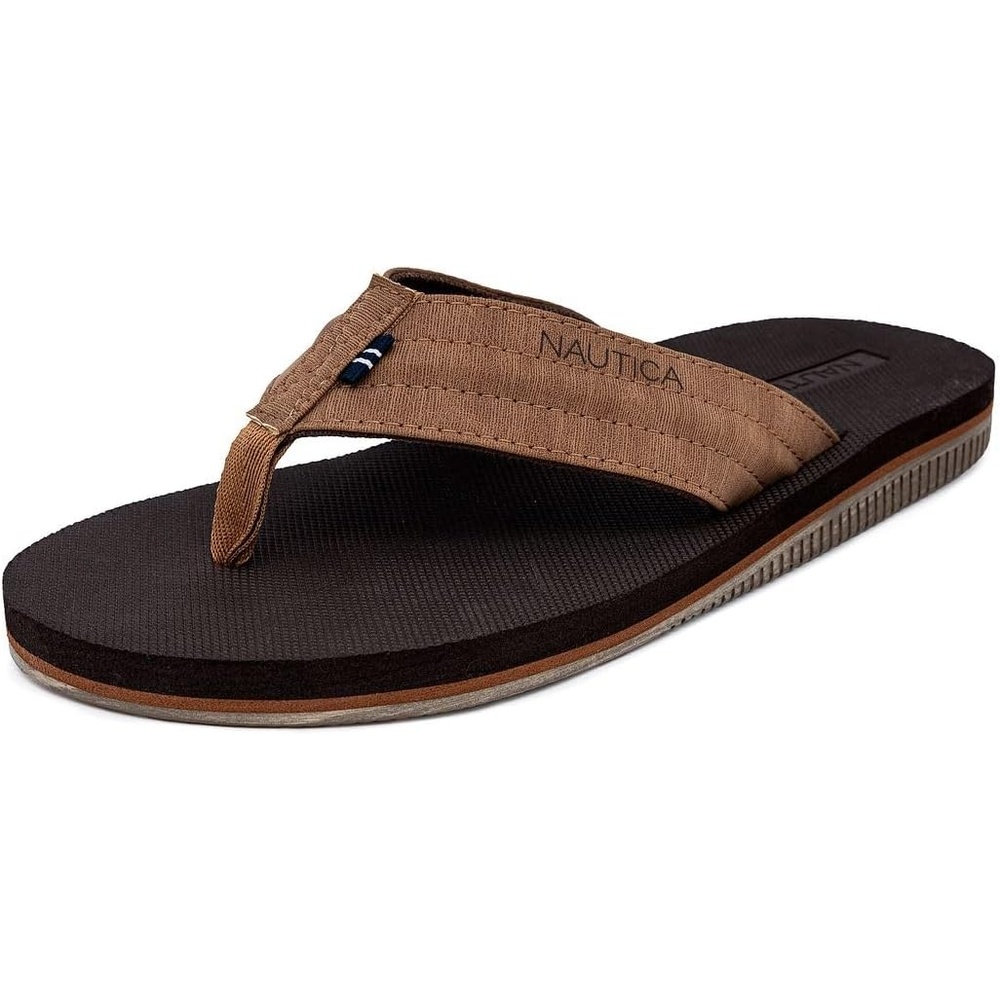 image:imageNautica Mens Flip Flop Beach Sandal Boat Slide Water SlippersStreak Tan