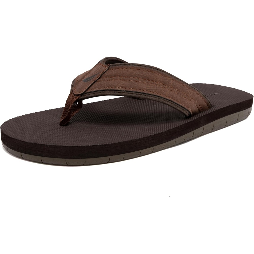 image:imageNautica Mens Flip Flop Shower Sandals Slides Comfortable Waterproof Beach Footwear SlipOn Thong MediumWide WidthTanthon