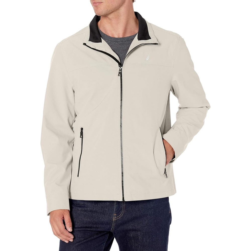 image:imageNautica Mens Golf Jacket Casual Wear Windbreaker Jacket Regular Big amp Tall SizesBeige