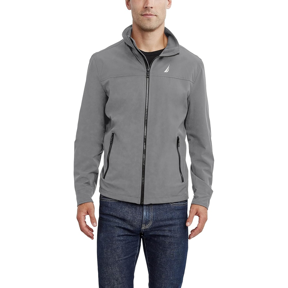image:imageNautica Mens Golf Jacket Casual Wear Windbreaker Jacket Regular Big amp Tall SizesCloud Grey