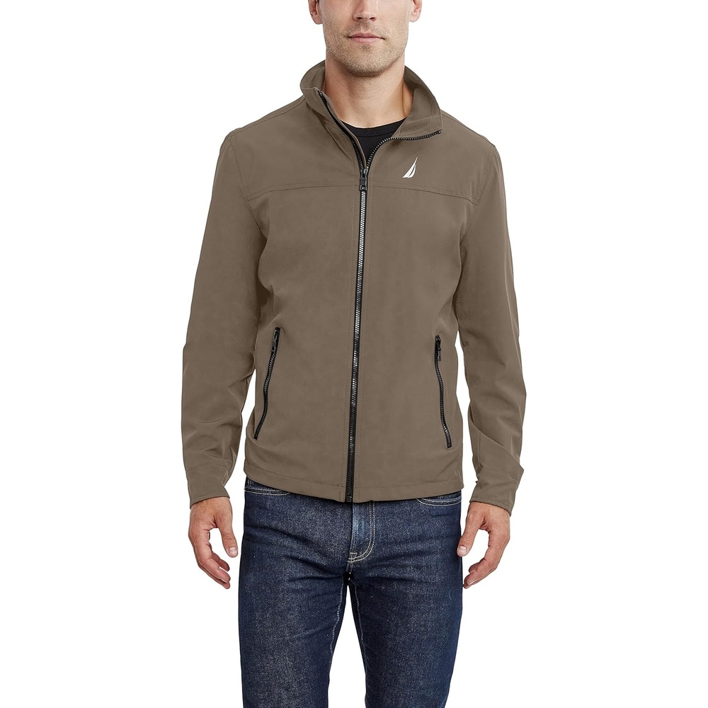 image:imageNautica Mens Golf Jacket Casual Wear Windbreaker Jacket Regular Big amp Tall SizesTaupe