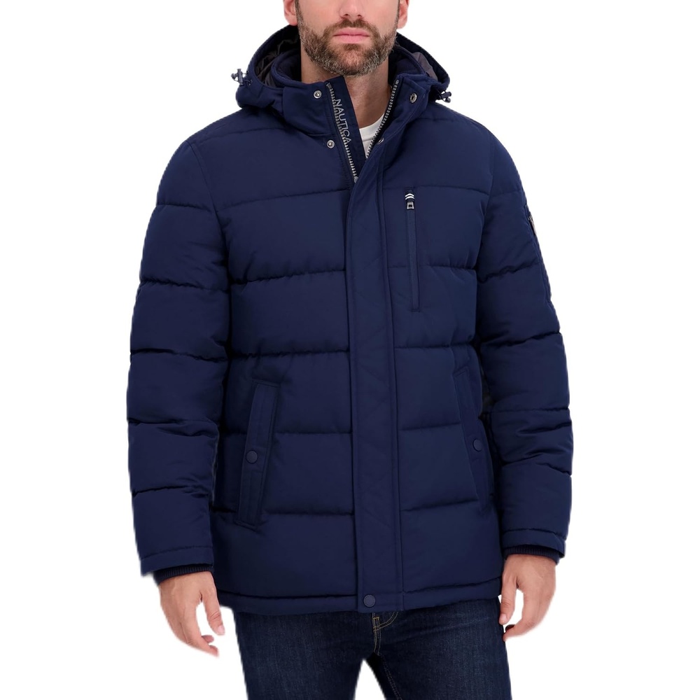 image:imageNautica Mens Heavyweight Puffer Jacket Parka Winter Coat Regular Big amp Tall SizesNavy Seas