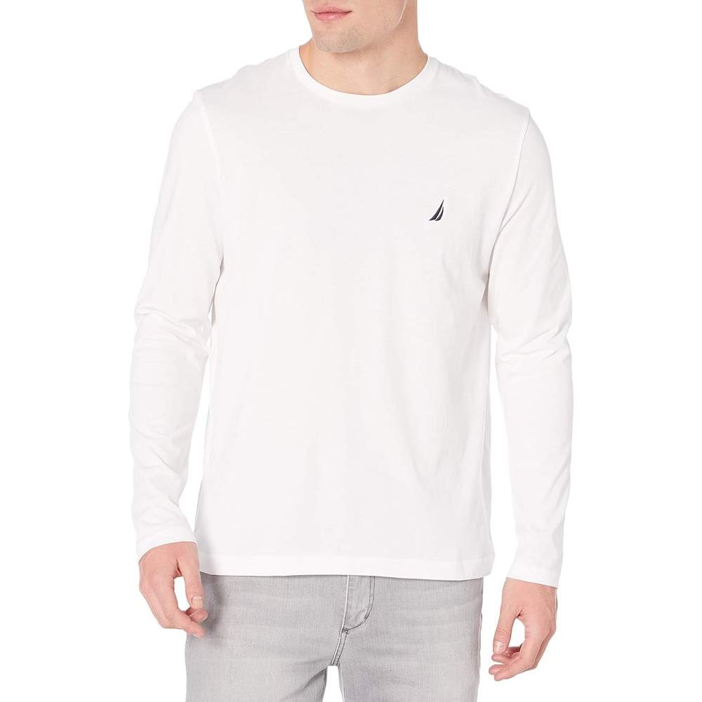 image:imageNautica Mens JClass Logo Long Sleeve TShirtBright White