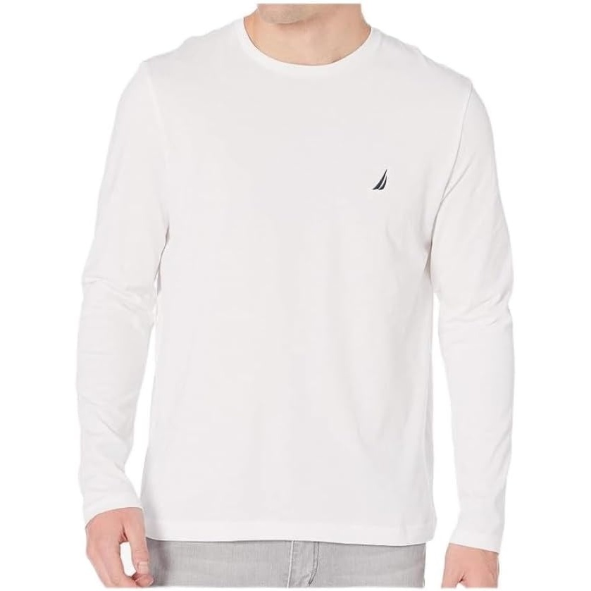 image:imageNautica Mens JClass Logo Long Sleeve TShirtBright Wht