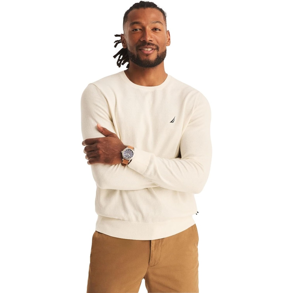 image:imageNautica Mens JClass Logo Long Sleeve TShirtMarshmallow