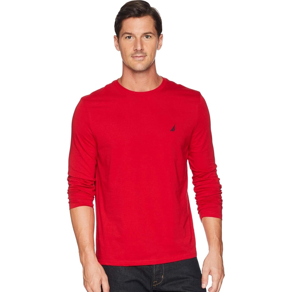 image:imageNautica Mens JClass Logo Long Sleeve TShirtNautica Red