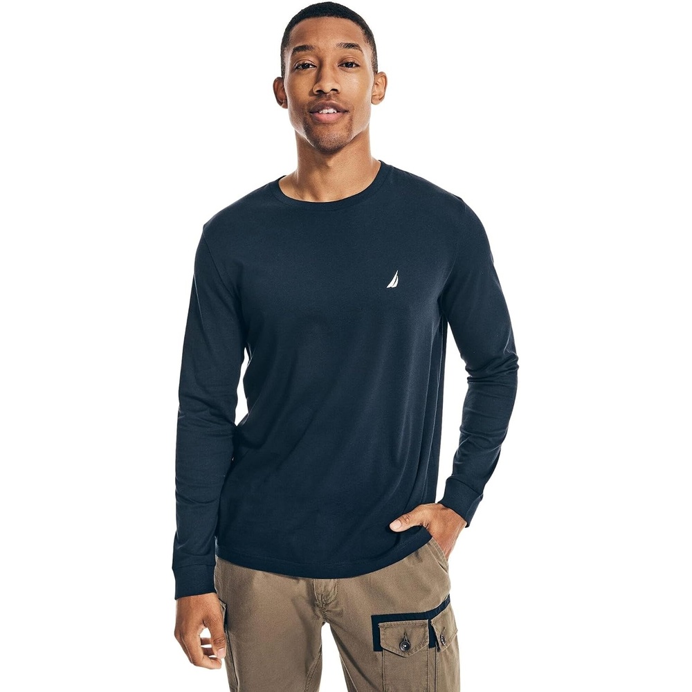 image:imageNautica Mens JClass Logo Long Sleeve TShirtNavy Seas