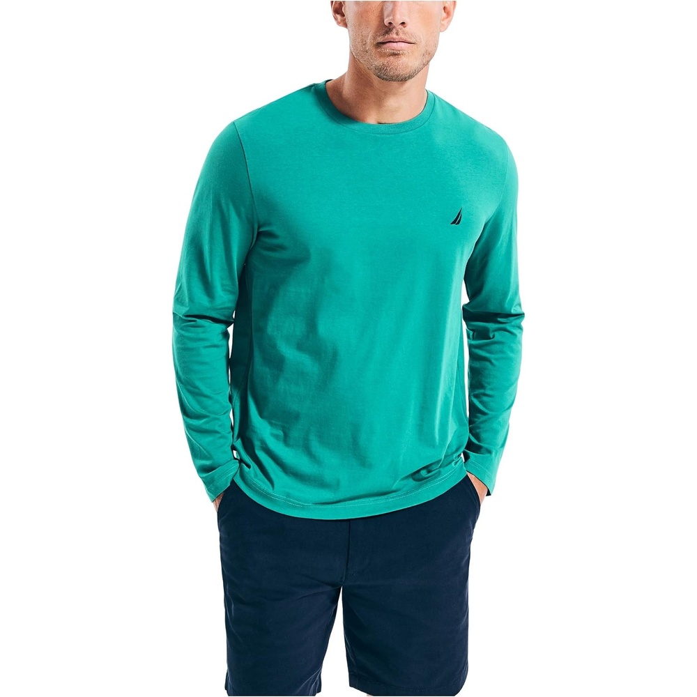 image:imageNautica Mens JClass Logo Long Sleeve TShirtParasail Green