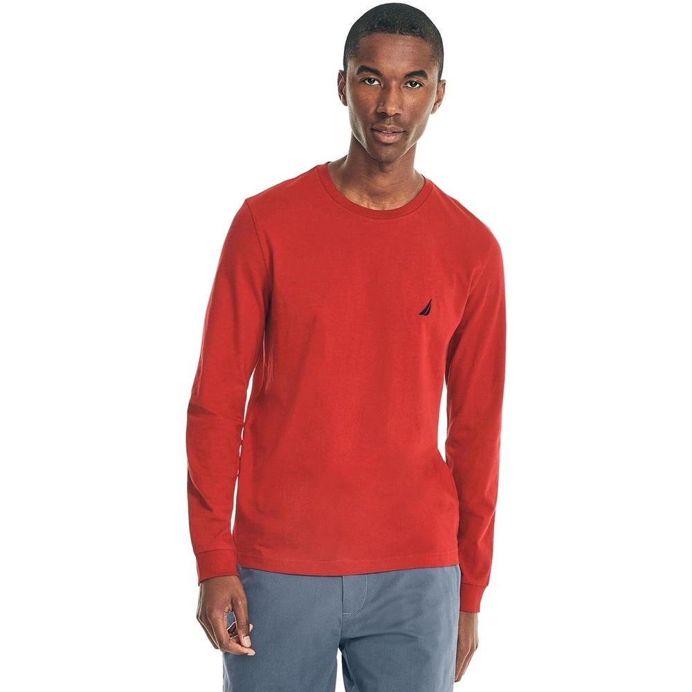 image:imageNautica Mens JClass Logo Long Sleeve TShirtRed