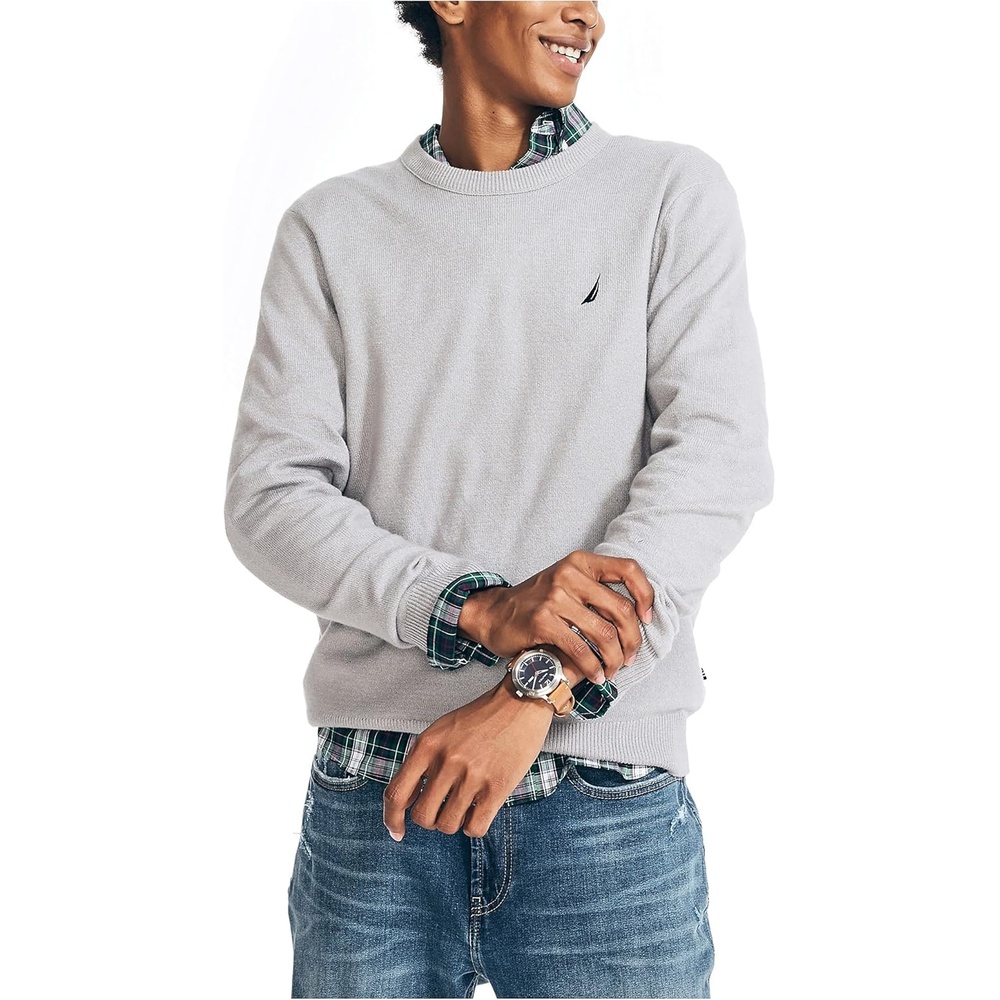 image:imageNautica Mens JClass Logo Long Sleeve TShirtSharkfin Grey