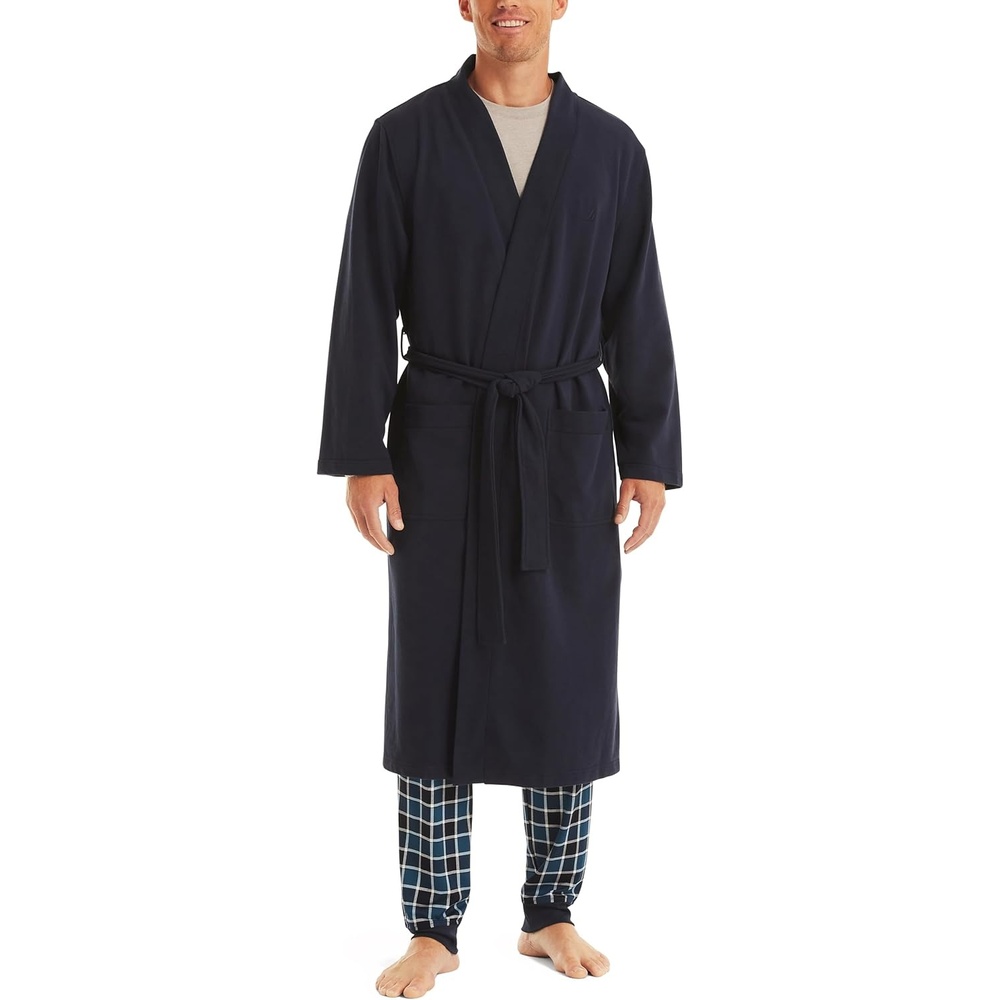 image:imageNautica Mens Kimono Robe Navy One Size