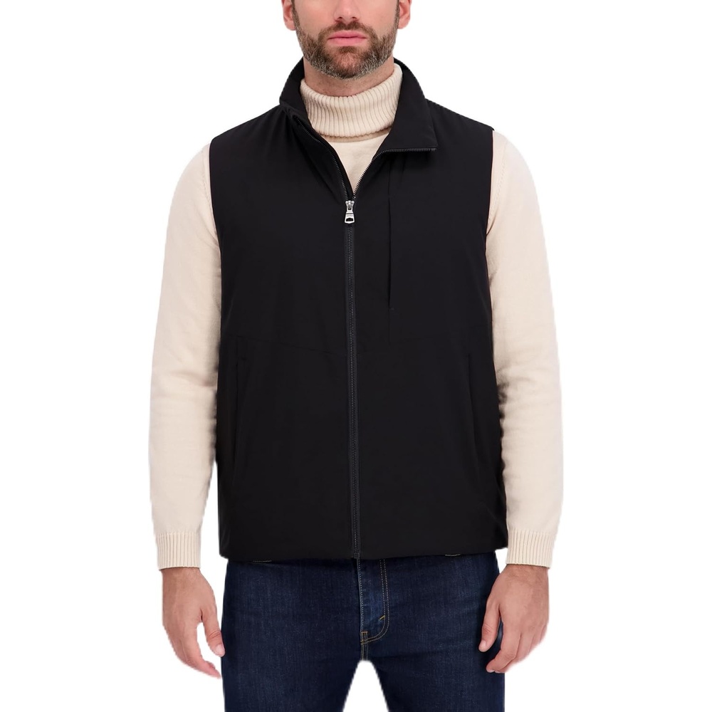 image:imageNautica Mens Lightweight Mechanical Stretch Softshell Vest Waterresistant Transitional LayerBlack