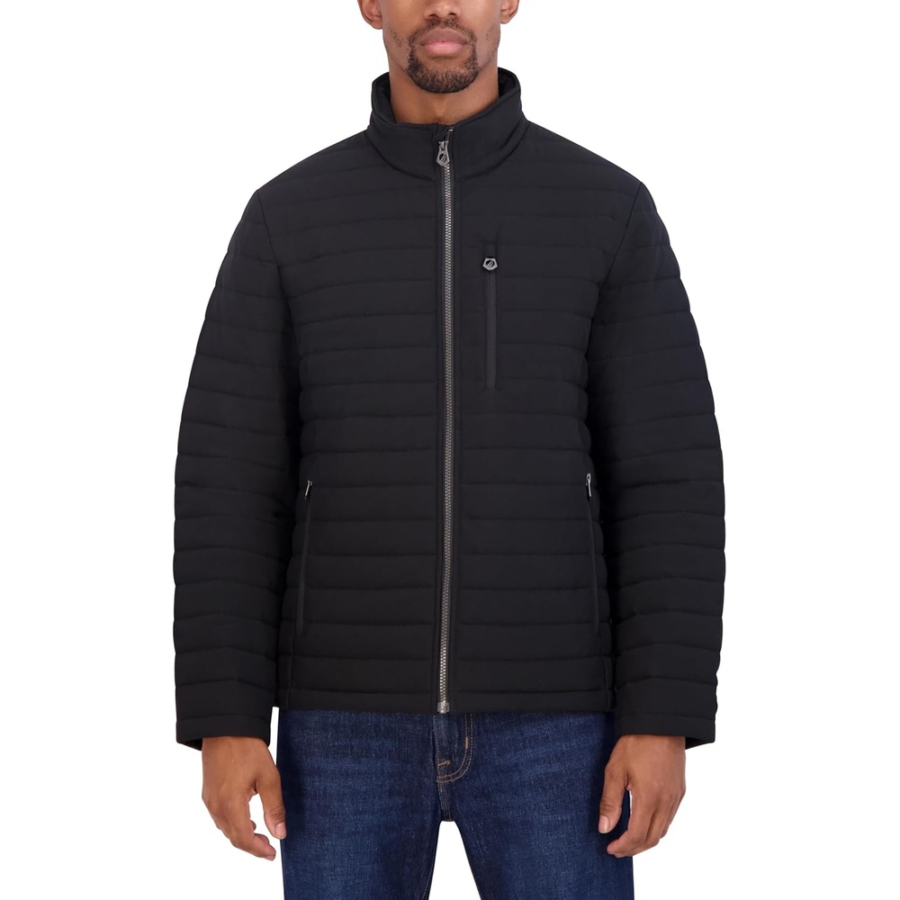 image:imageNautica Mens Lightweight Quilted Puffer Jacket Full Zip Transitional OuterwearBlack