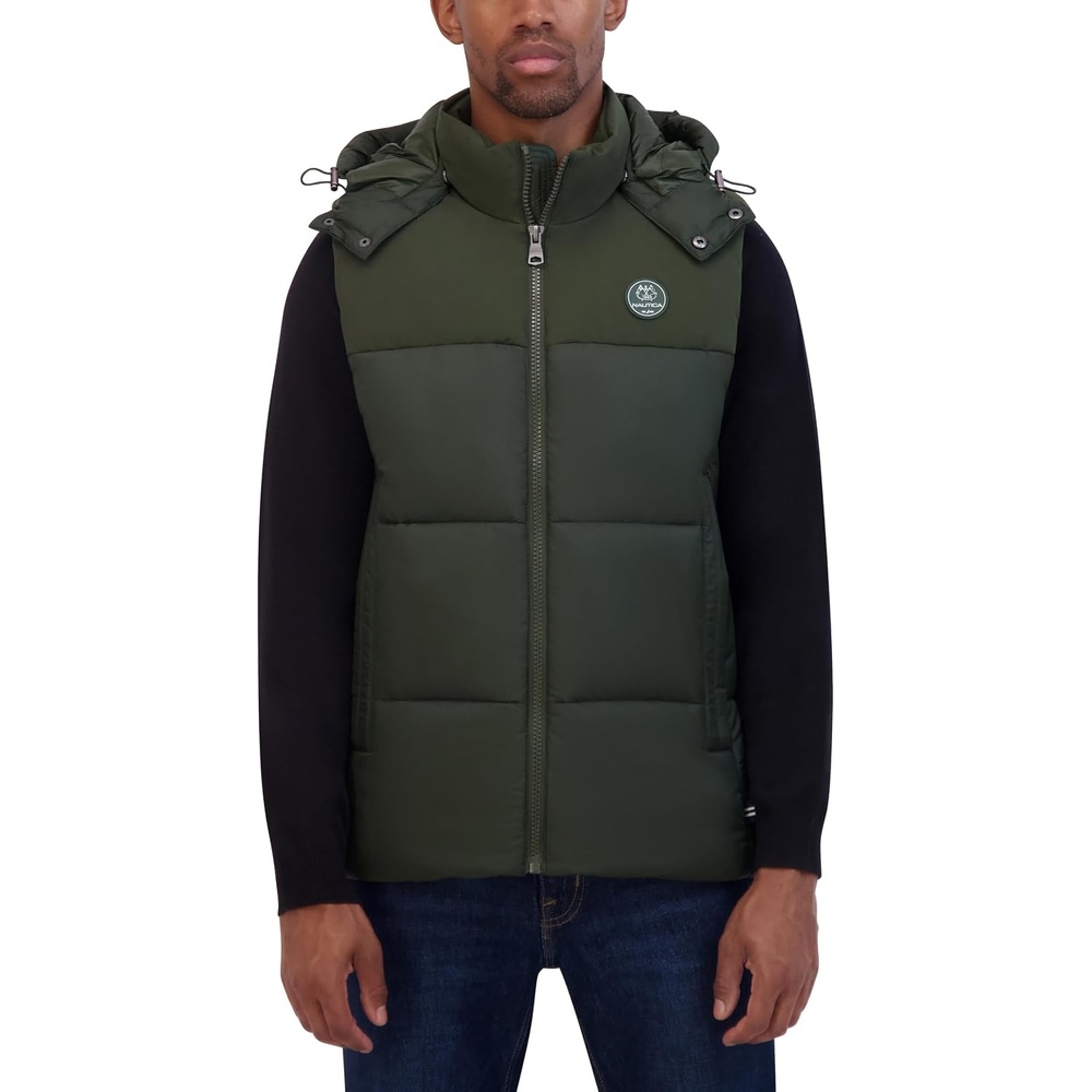 image:imageNautica Mens Mixed Sheen Quilted VestDark Forest