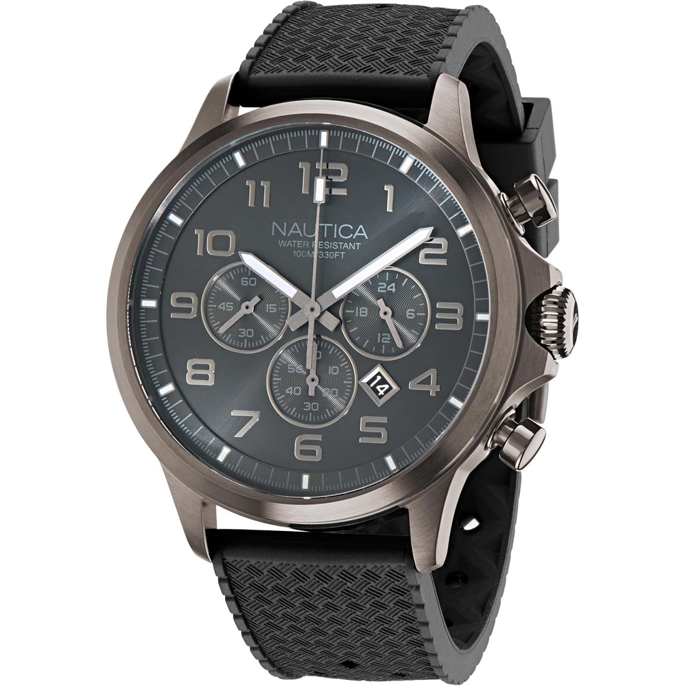 image:imageNautica Mens NCT Blue Ocean Chronograph WatchBlackBlackGunmetal