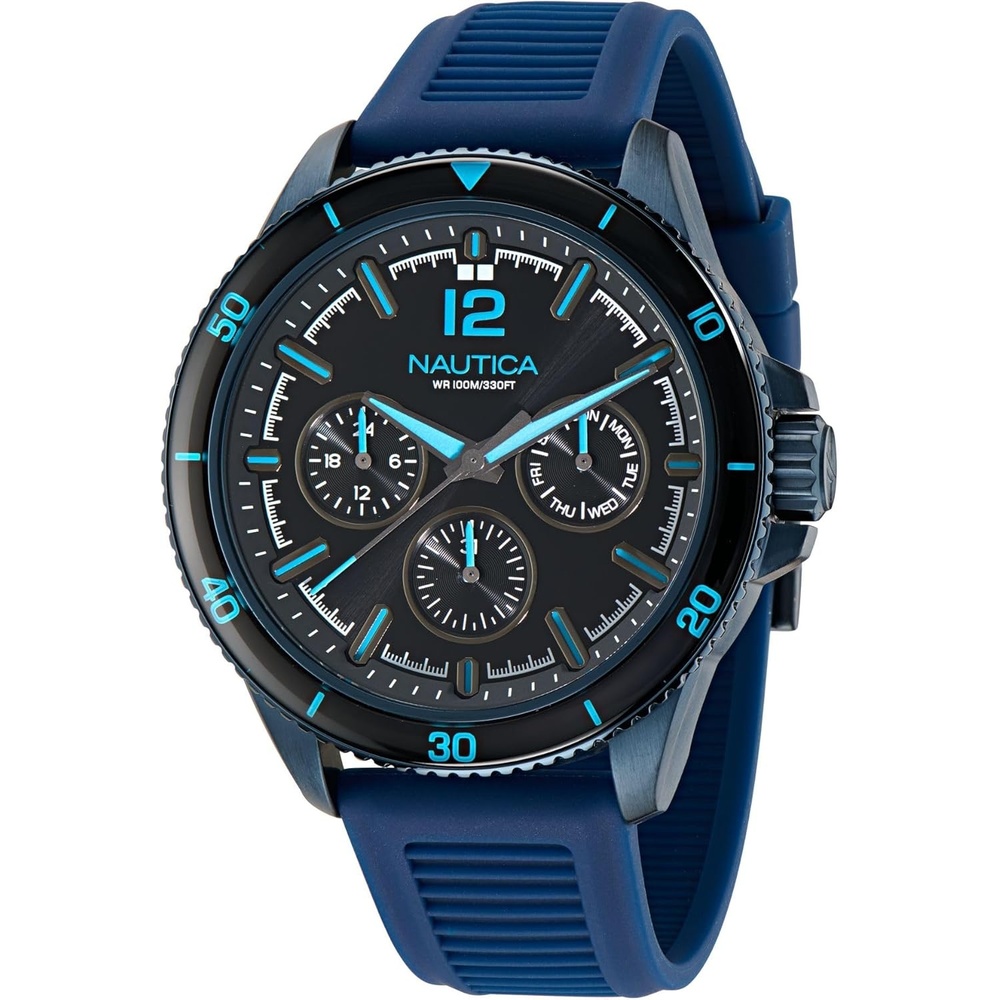 image:imageNautica Mens NCT Windrose 46mm WatchBlueBlackBlue