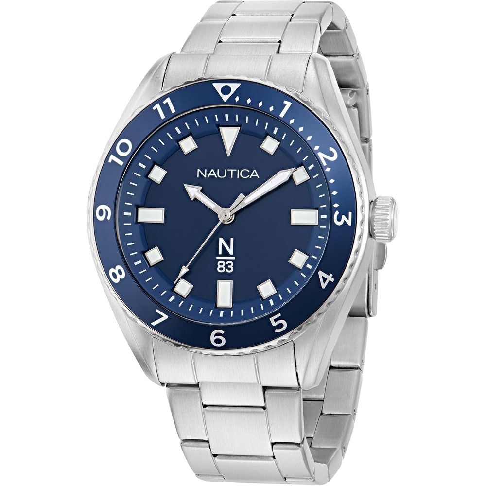 image:imageNautica Mens NS3 Sporty WatchSilverBlueSilver