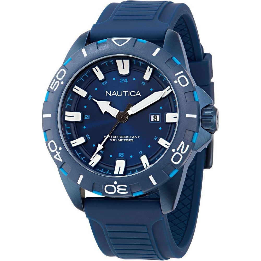 image:imageNautica Mens NSR Silicone WatchBlueBlueBlue