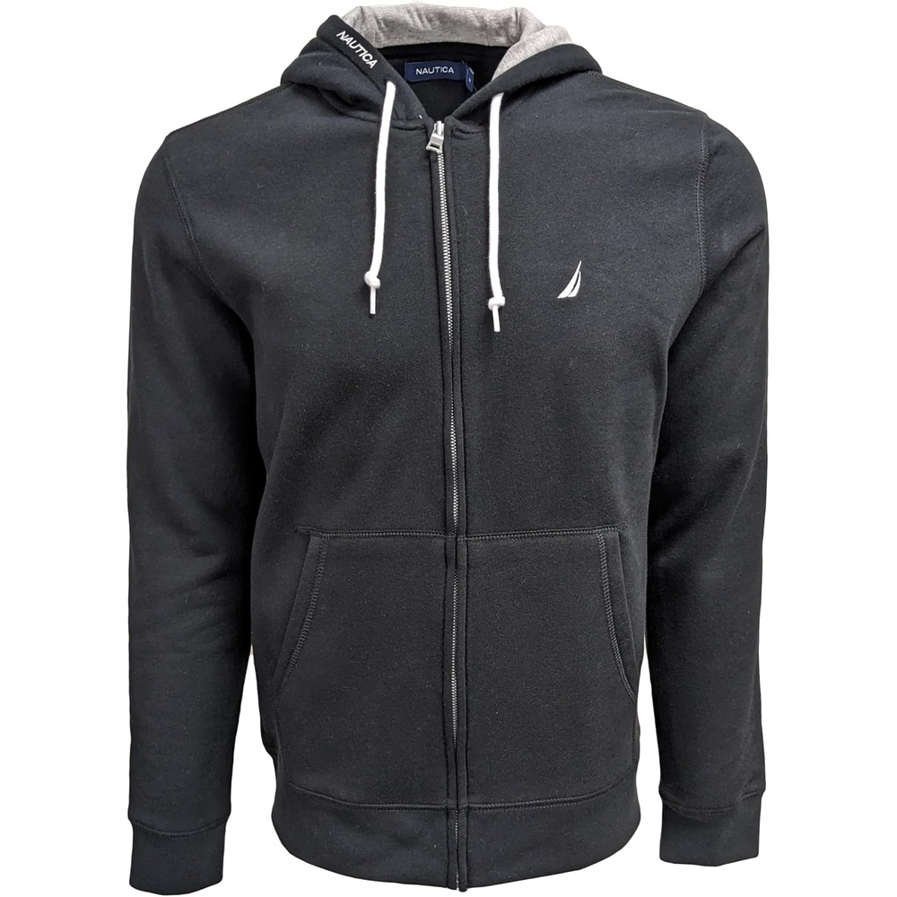image:imageNautica Mens Nautica Mens Anchor Fleece Fullzip HoodieBlack