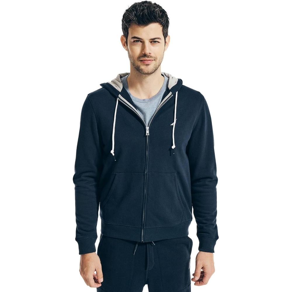 image:imageNautica Mens Nautica Mens Anchor Fleece Fullzip HoodieNavy Seas