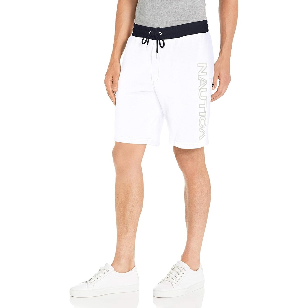 image:imageNautica Mens Nautica Mens Fleece Logo ShortsBright White