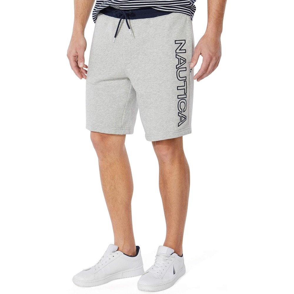 image:imageNautica Mens Nautica Mens Fleece Logo ShortsGrey Heather