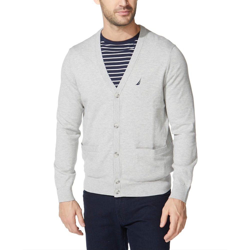 image:imageNautica Mens Nautica Mens Navtech Knit CardiganGrey Heather