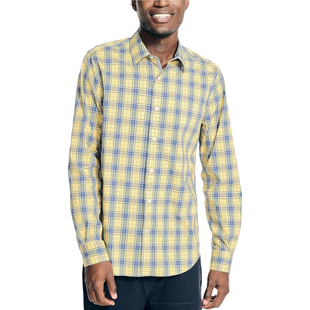 image:imageNautica Mens Nautica Navtech Plaid ShirtLight Mimosa