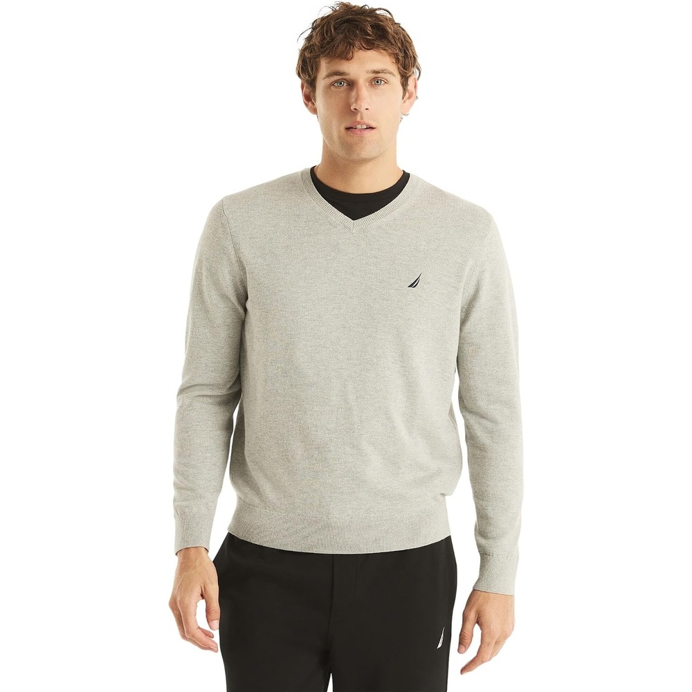 image:imageNautica Mens Nautica Navtech VNeck SweaterGreyheather