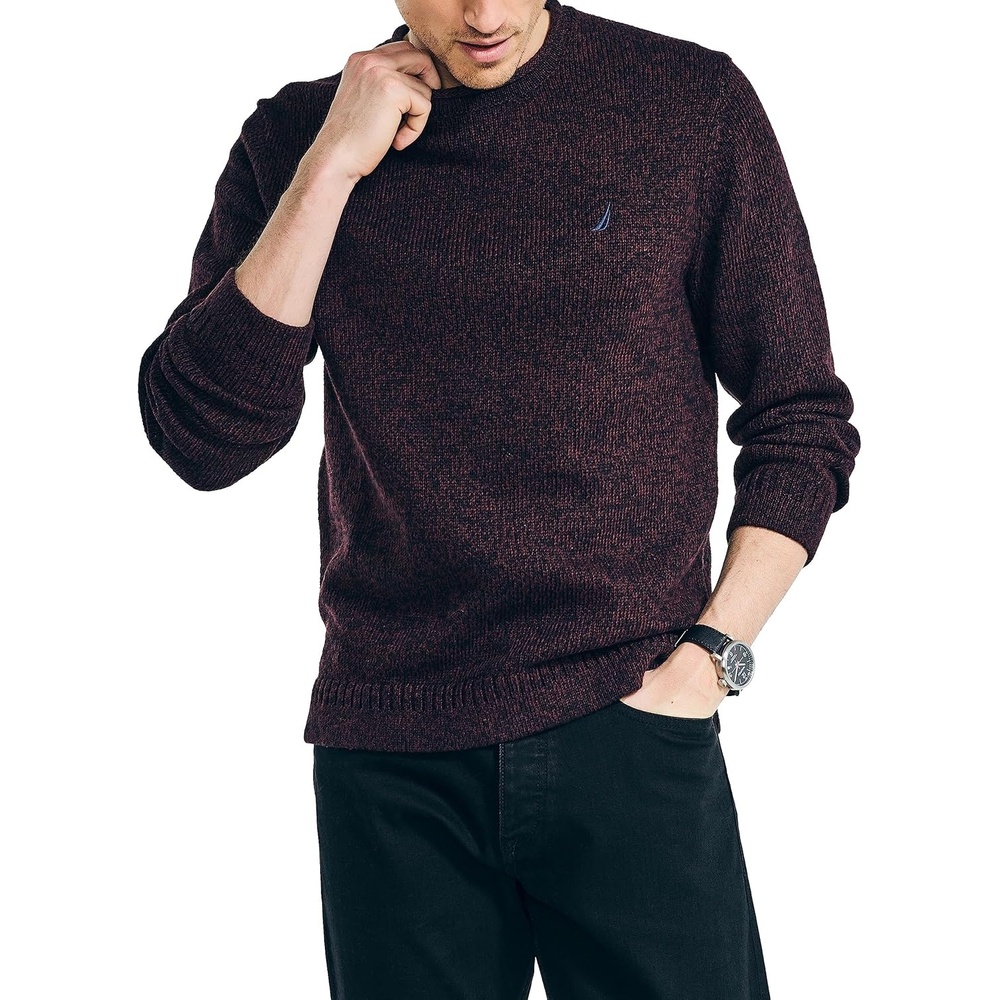 image:imageNautica Mens Nautica Rolled Crewneck SweaterShipwreck Burgundy