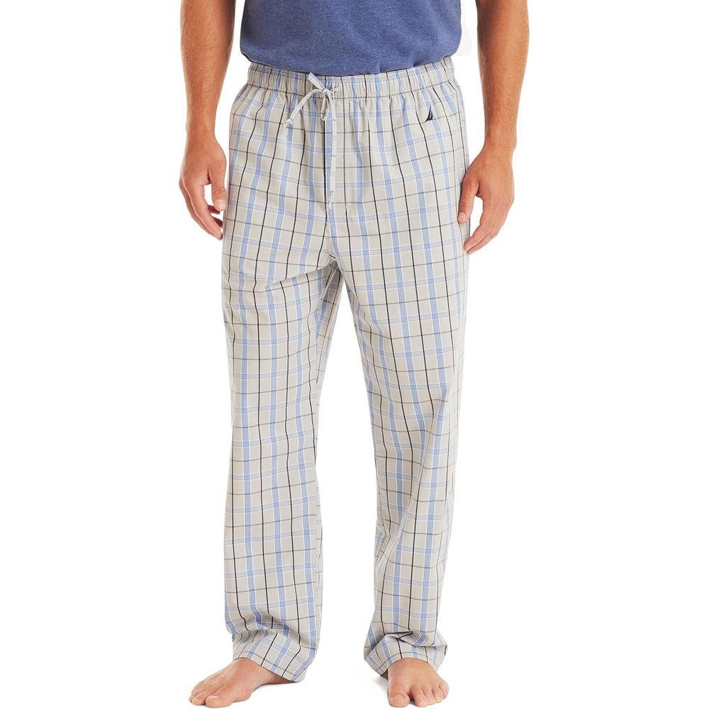 image:imageNautica Mens Nautica Sustainably Crafted Plaid Poplin Sleep PantHigh Rise