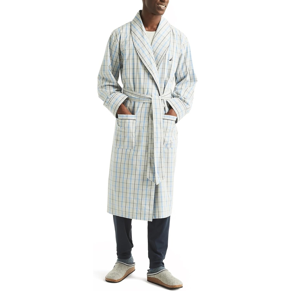 image:imageNautica Mens Nautica Sustainably Crafted Plaid RobeHigh Rise