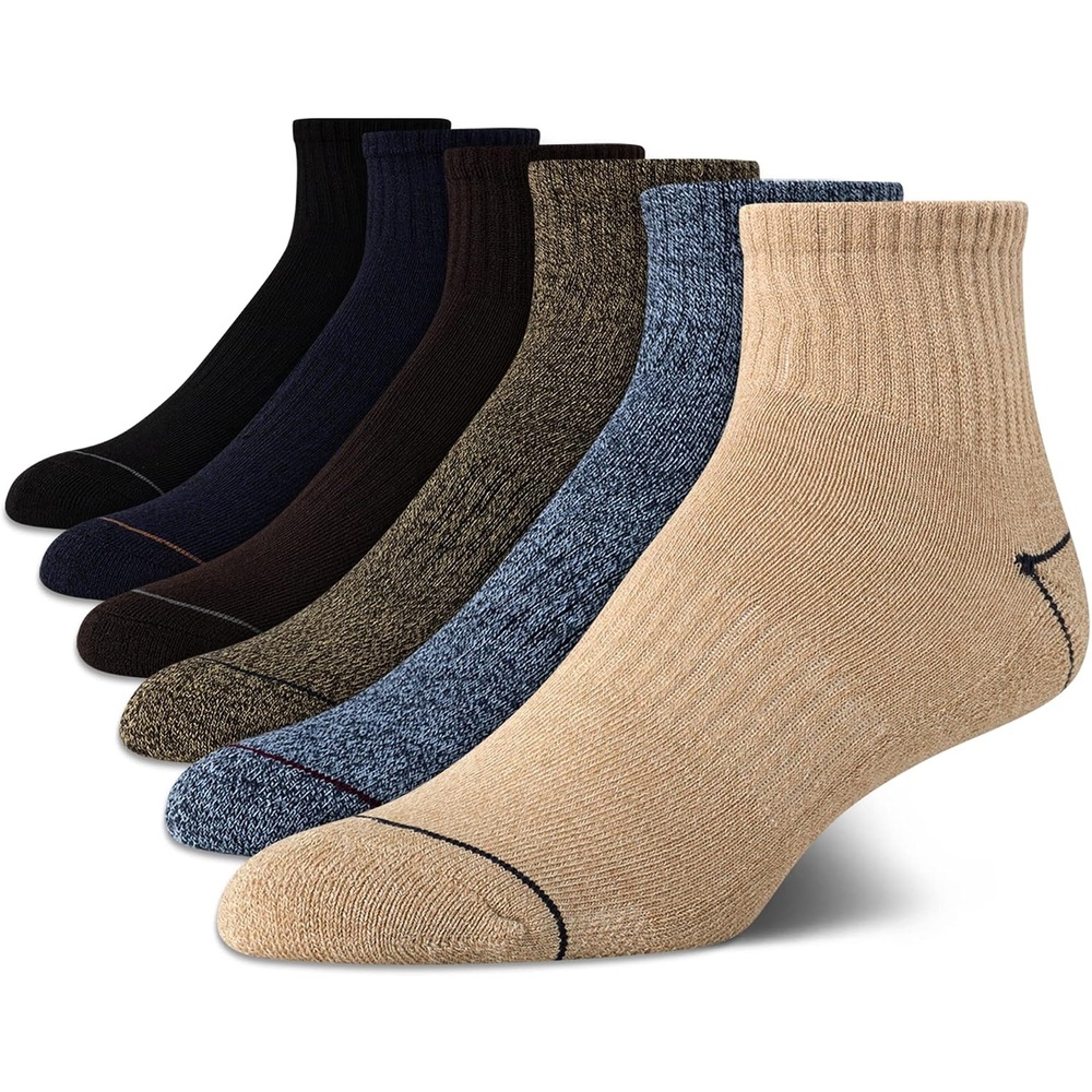 image:imageNautica Mens Quarter Cushioned Athletic Ankle Socks 6PackBrownNavyBlack
