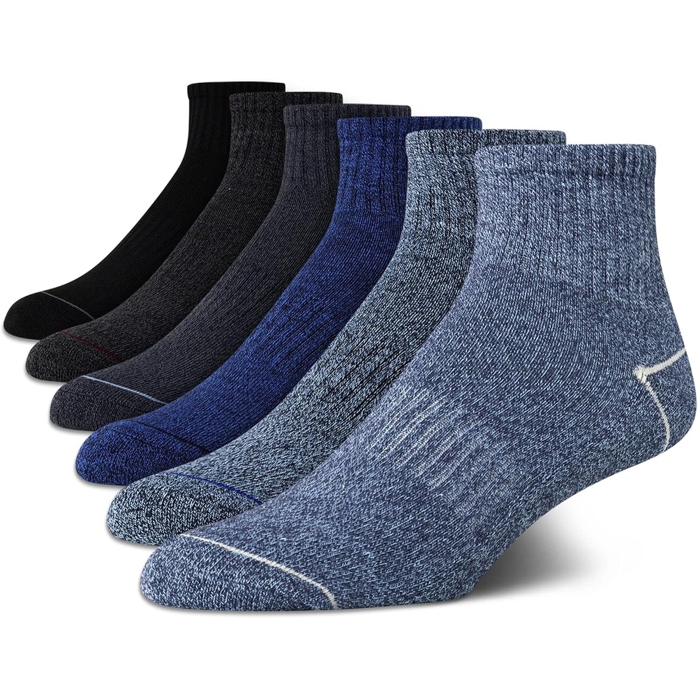 image:imageNautica Mens Quarter Cushioned Athletic Ankle Socks 6PackNavyBlueGray