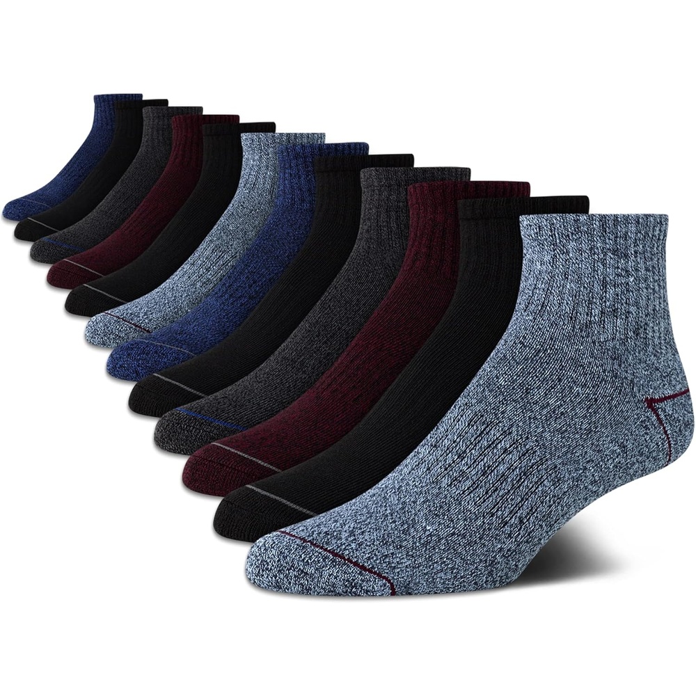 image:imageNautica Mens Quarter Socks  12 Pack Comfort Stretch Cushioned MoistureWicking Athletic Ankle Socks for Men Sizes 6125BlueBurgundyBlack