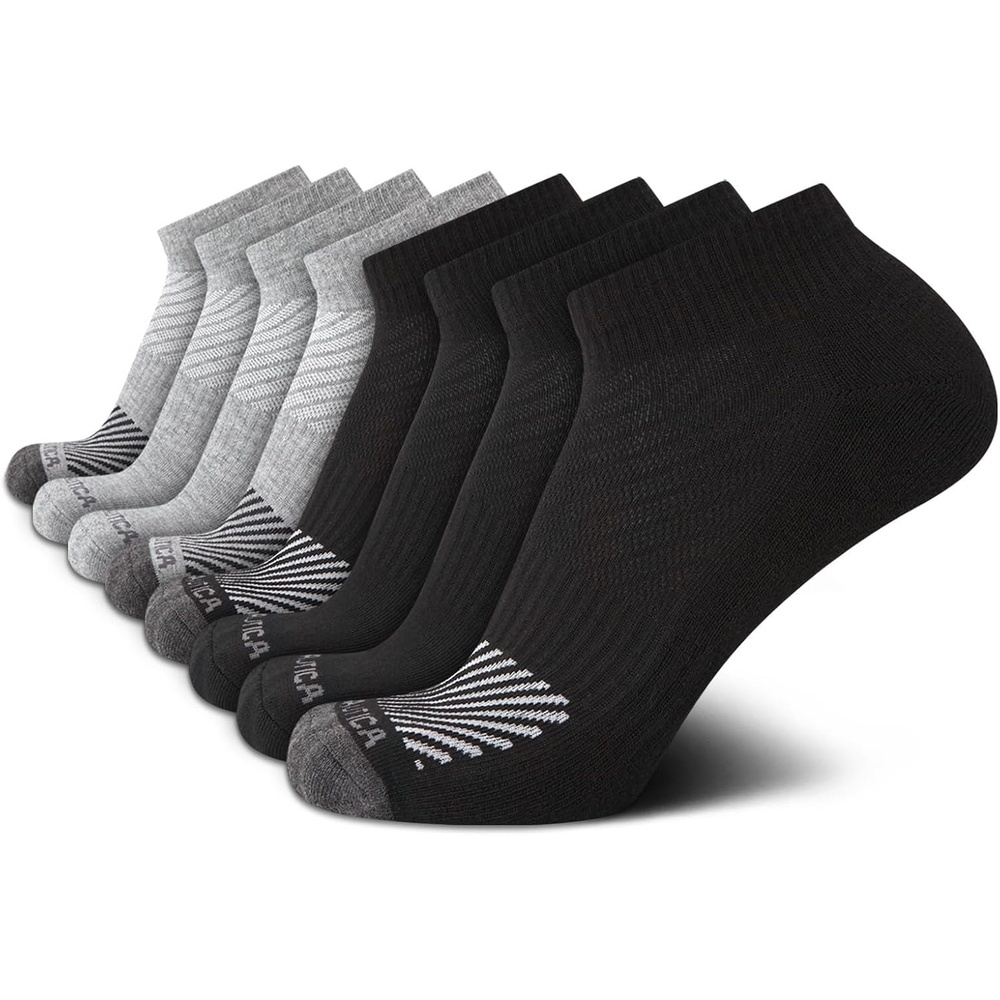 image:imageNautica Mens Quarter Socks 8 Pack Comfort Stretch Cushioned MoistureWicking Athletic Ankle Socks for Men Sizes 6125BlackGrey