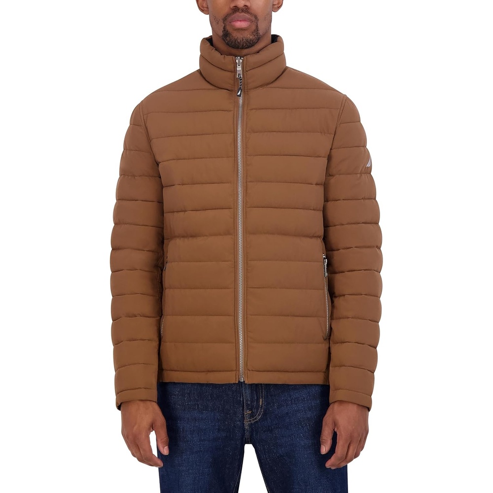 image:imageNautica Mens Reversible Quilted Puffer Jacket Midweight Mechanical Stretch Winter CoatCoco