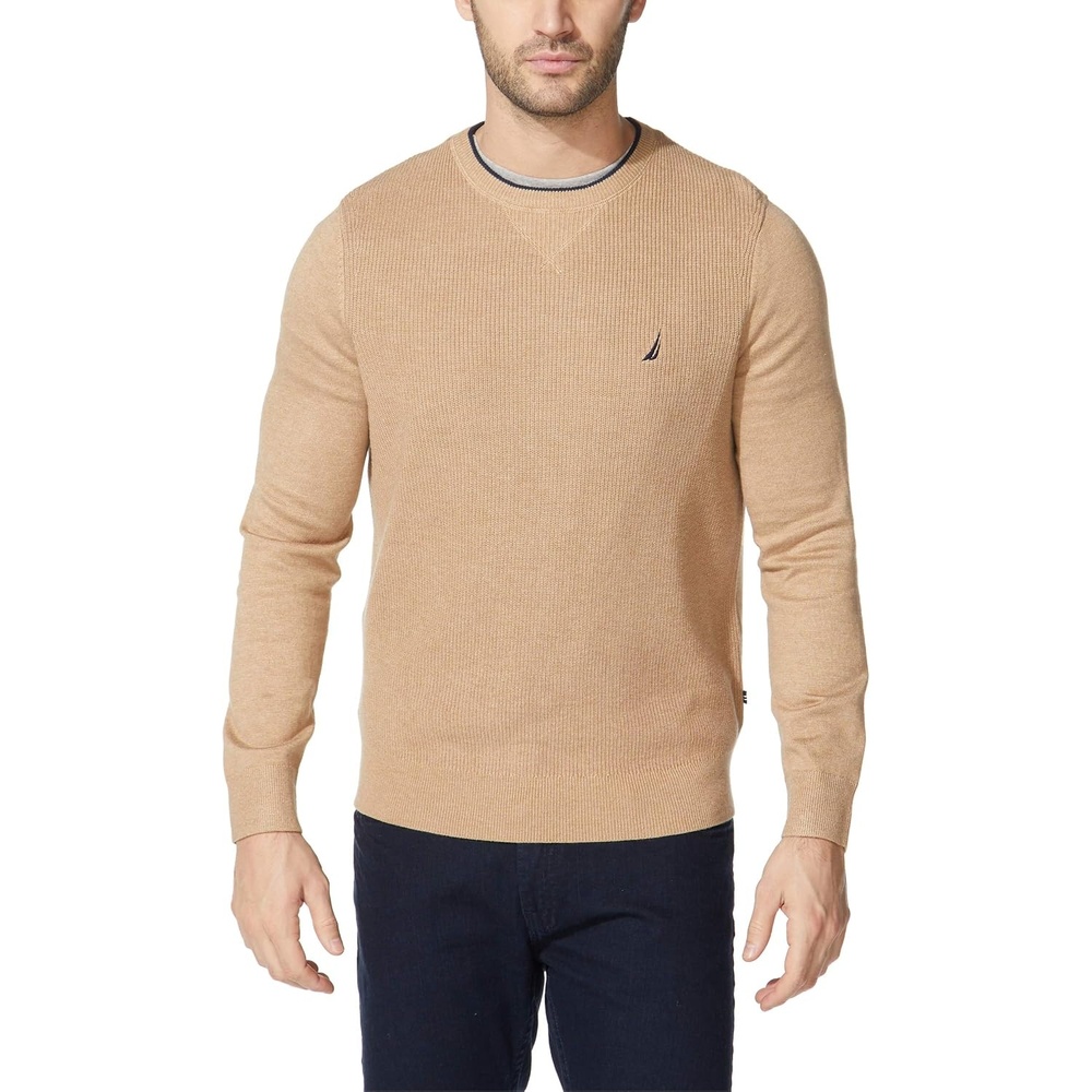 image:imageNautica Mens Ribbed SweaterCoastal Camel Heather