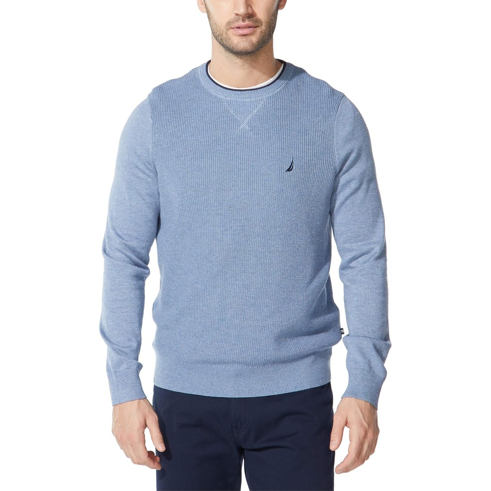 image:imageNautica Mens Ribbed SweaterDeep Anchor Heather