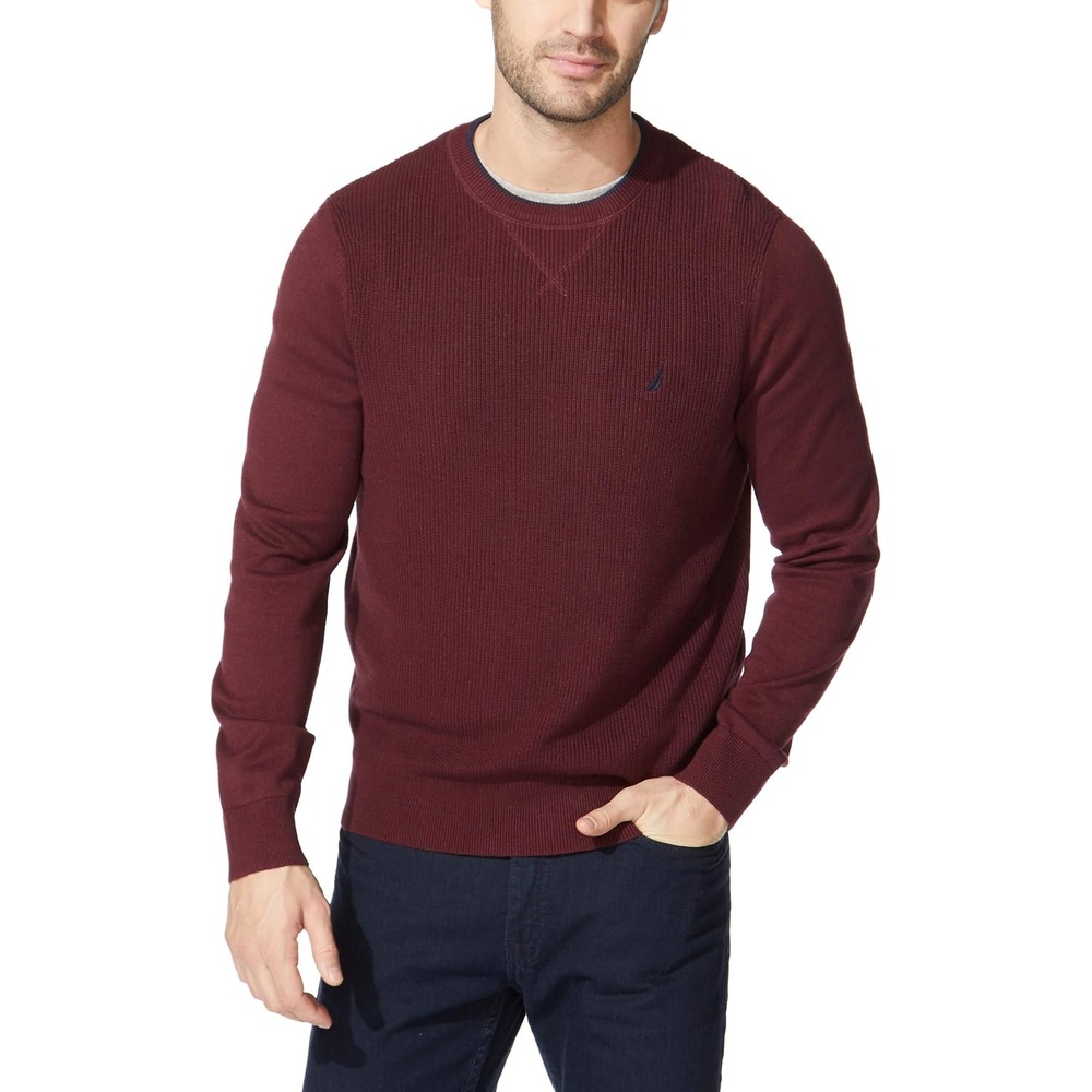 image:imageNautica Mens Ribbed SweaterRoyal Burgundy