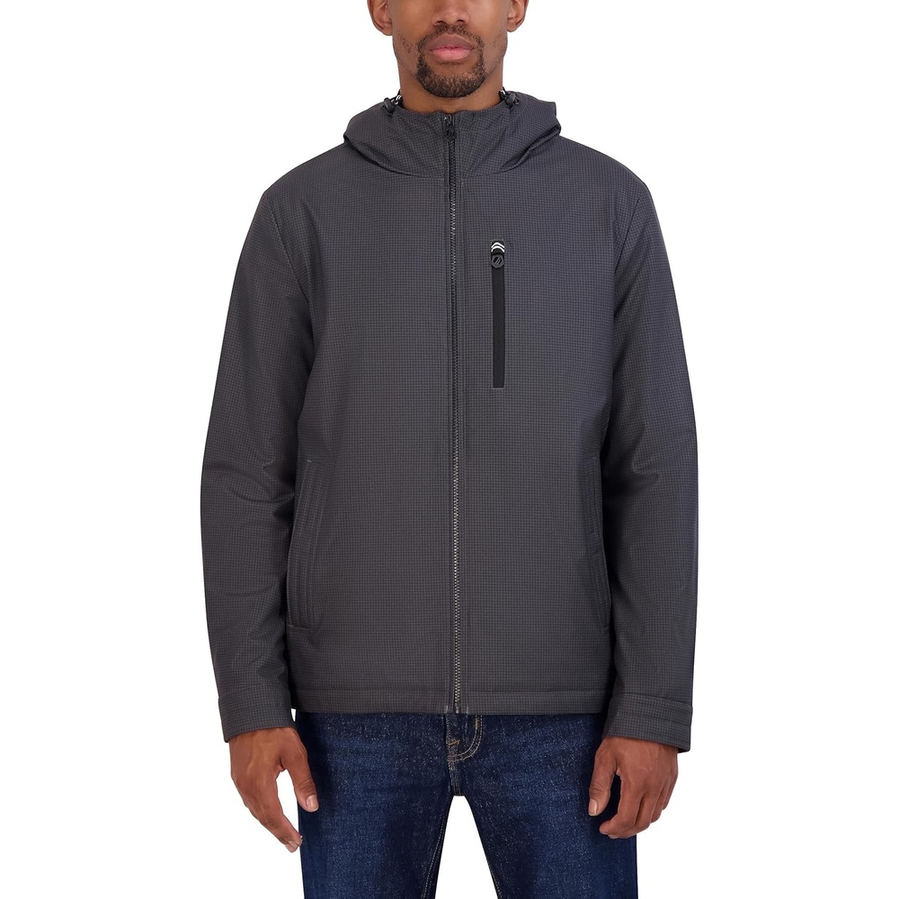 image:imageNautica Mens Sherpa Lined Softshell Jacket Full Zip Adjustable Hood Wind ResistantAsphalt