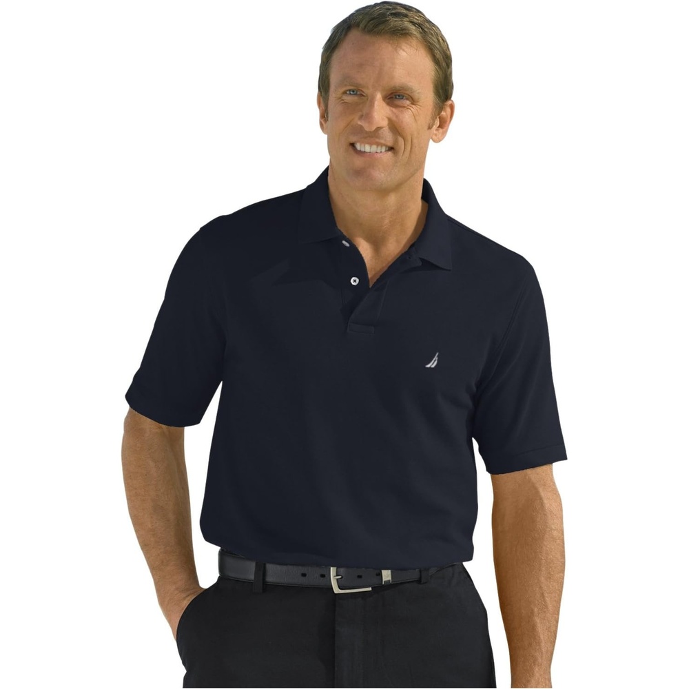 image:imageNautica Mens Short Sleeve Solid Deck Polo Shirt ShirtNavy